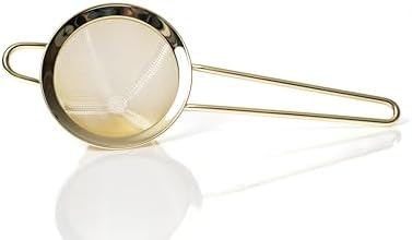 Fine Mesh Strainer with Handle - Gold Finish