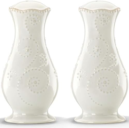 Lenox French Perle White Tall Salt and Pepper Set