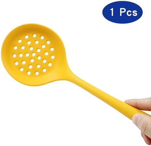 BokWin Heat-Resistant Silicone Strainer Spoon Yellow