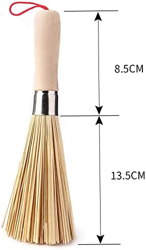 2Pack Natural Bamboo Wok Brushes for Kitchen Cleaning