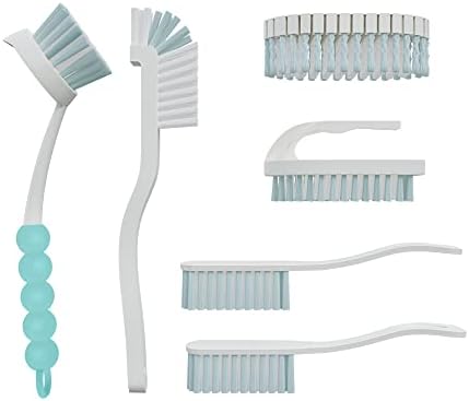 6 PCS Cleaning Brush Set for Kitchen and Bathroom with Sky Blue