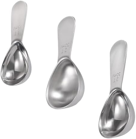 Cabilock 3-Piece Stainless Steel Measuring Spoons Ergonomic Design Stackable Kitchen Tools
