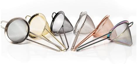 Fine Mesh Strainer with Handle - Gold Finish