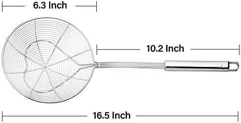 Eisinly Deep Fry Strainer Spoon Stainless Steel Kitchen Tool with Handle
