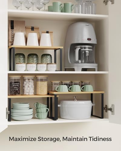 3-Piece Expandable Stackable Kitchen Organizer Dark Beige Multi-Use Storage Solution