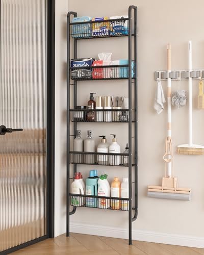 UM DONX 5-Tier Narrow Bathroom Shelf Black