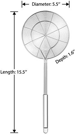 Premium stainless steel spider strainer for easy cooking and frying