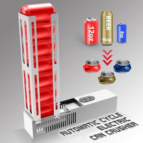 JNSTUElectric Can Crusher Automatic Efficient Can Recycling Machine for Home Use