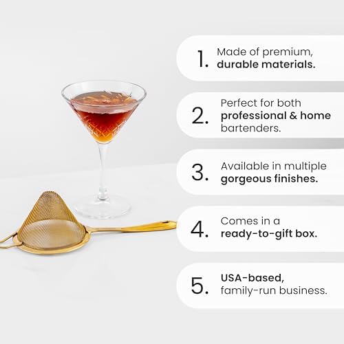 Professional Bartender Strainer Double-Strain 304 Steel Ergonomic Design