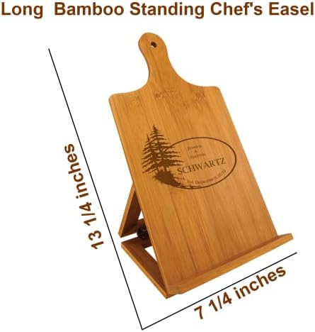 Custom Bamboo Chefs Easel Stand Eco-Friendly Cooking Gift