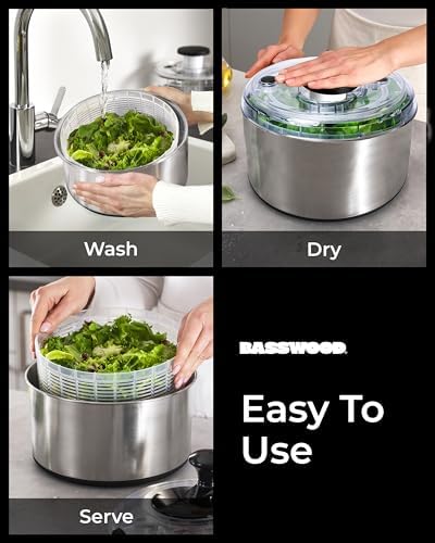 Stainless Steel Pump Salad Spinner