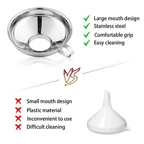 CADAVO Stainless Steel Canning Funnel - Wide Mouth for Mason Jars
