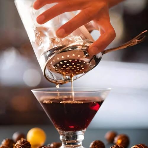 Stainless Steel Cocktail Strainer Ergonomic Gold Handle Durable for Home Commercial Use
