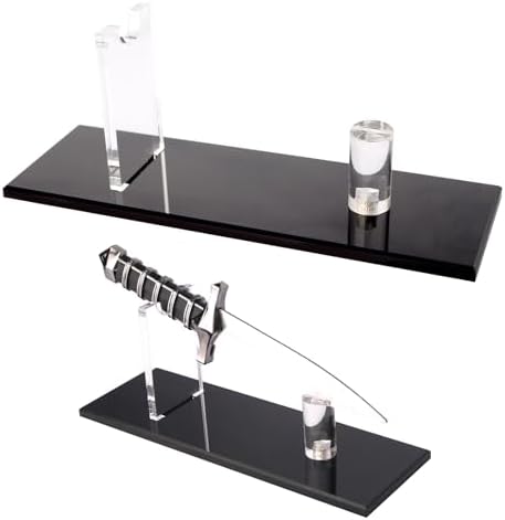 KAFENDA Black Acrylic Knife Display Stand - Sturdy Safety and Style