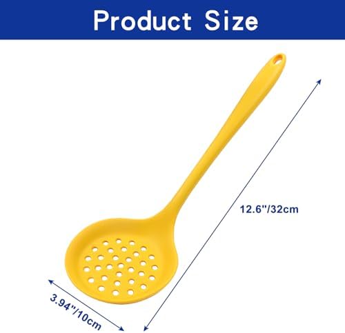 BokWin Heat-Resistant Silicone Strainer Spoon Yellow