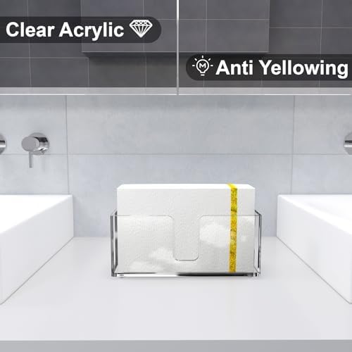 XQIGI Acrylic Napkin Holder - 9 inch Clear Hand Towel Storage Tray