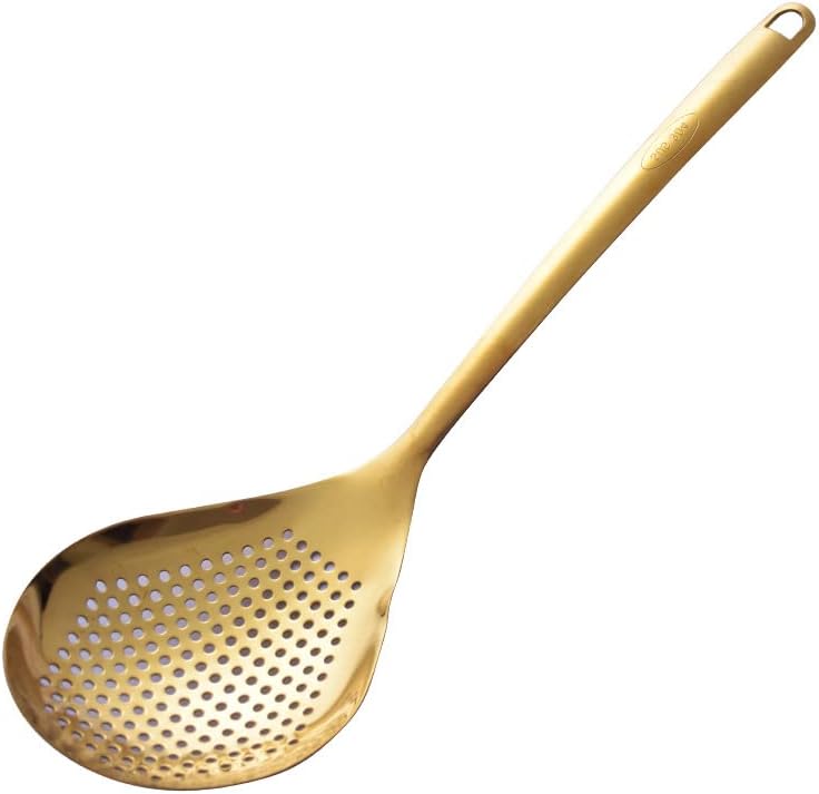 Stainless Steel Skimmer Spoon Comfort Handle Hanging Holes