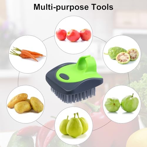 Aodaer 4 Piece Vegetable Brush with Silicone Grips