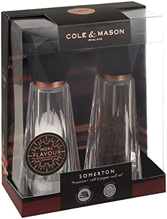 Cole Mason Somerton antique Salt and Pepper Mills Set - Copper