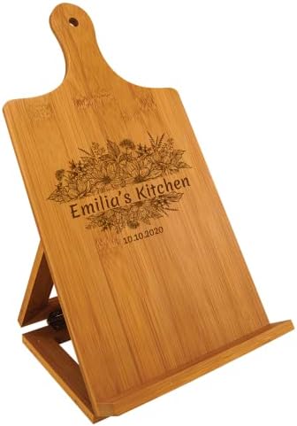 Custom Bamboo Chefs Easel Stand Eco-Friendly Cooking Gift