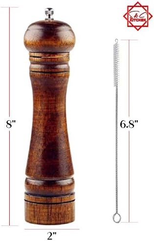S C Living Wooden Pepper Mill - Oak Wood - 8-inch Tall