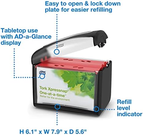 Tork Xpressnap X4 - Durable Tabletop Napkin Dispenser Black