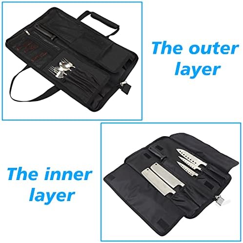 Premium Heavy Duty Chef Knife Roll Bag for Easy Storage Carry