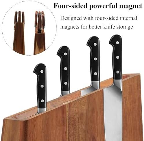 Magnetic Knife Block Holder - Stylish Magnetic Knife Block for Kitchen Storage