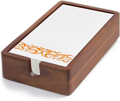Elegant Acacia Guest Towel Napkin Organizer