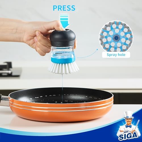 MRSIGA Soap Dispenser Palm Brush Kitchen Essential