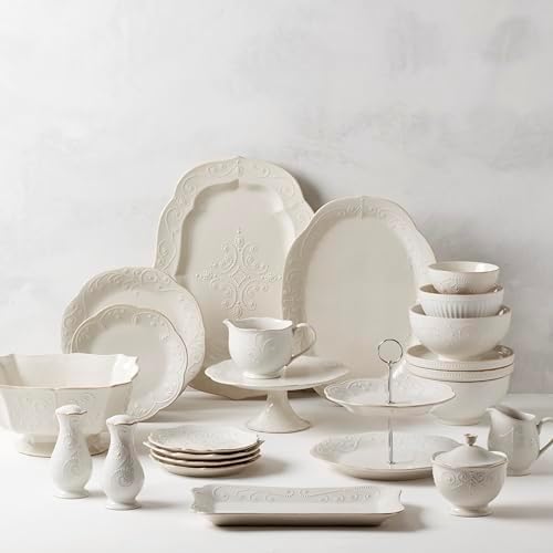 Lenox French Perle White Tall Salt and Pepper Set