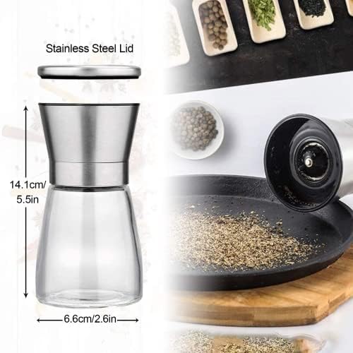 LessMo Salt and Pepper Set with Wooden Tray 10Piece SS