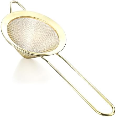 Gold Cocktail Strainer Set with Hawthorne and Fine Mesh Strainers