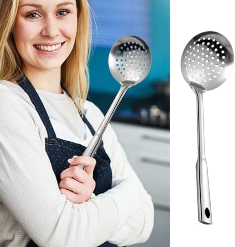 Premium Stainless Steel Strainer Long Handle Durable Kitchen Tool for Nonstick Cookware