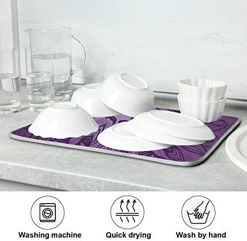 KEEPREALMicrofiber Dish Drying Mat Purple Mandala 18x24