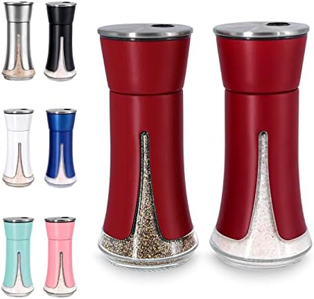 Adjustable Red Salt and Pepper Shakers by Aelga