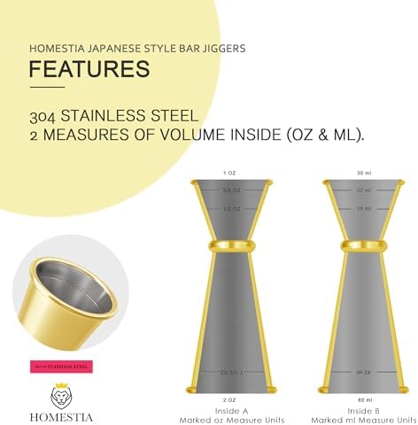 Homestia Gold Cocktail Shaker Set Exclusive Tool Kit