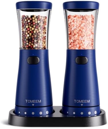 Ergonomic Electric Salt and Pepper Grinder Set with 45 oz Capacity