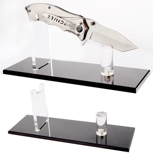 KAFENDA Black Acrylic Knife Display Stand - Sturdy Safety and Style