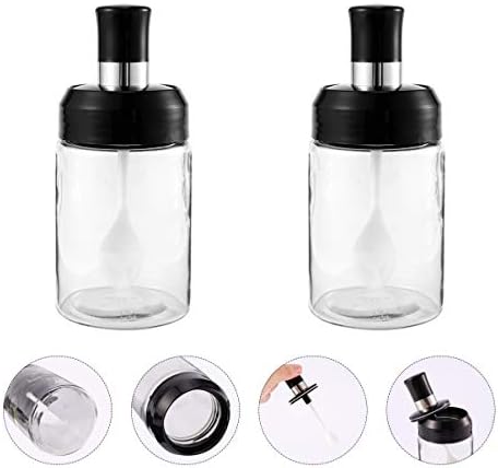 Cabilock 2 Pcs Seasoning Container Glass Bottles