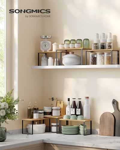 3-Piece Expandable Stackable Kitchen Organizer Dark Beige Multi-Use Storage Solution