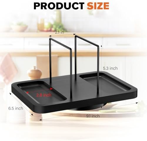 Gomyrod Rotating Napkin Holder Black Smooth Durable Kitchen Bathroom Organizer