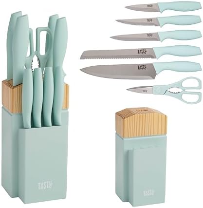 Tasty Kitchen Knife Set with Block 10-Piece Aqua