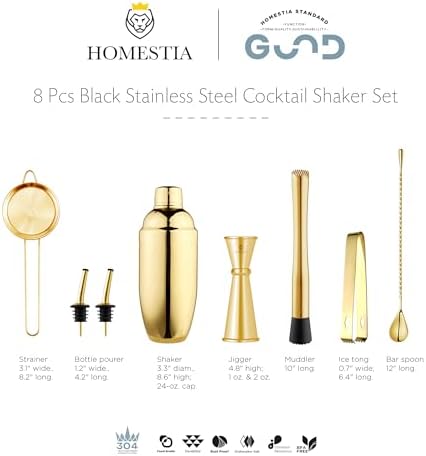 Homestia Gold Cocktail Shaker Set Exclusive Tool Kit