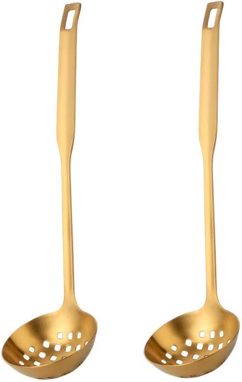 2-Piece Gold Colander Ladle Set for Hotpot
