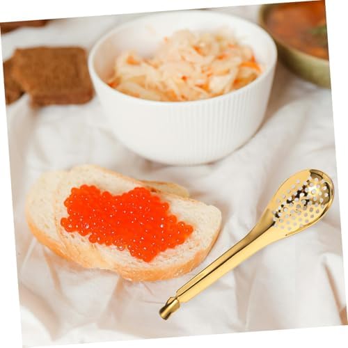 BrightFUFU x2 Caviar Slotted Serving Spoons