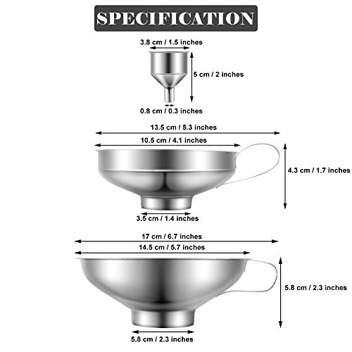Stainless Steel Funnels Set Perfect for Canning and Kitchen Tasks