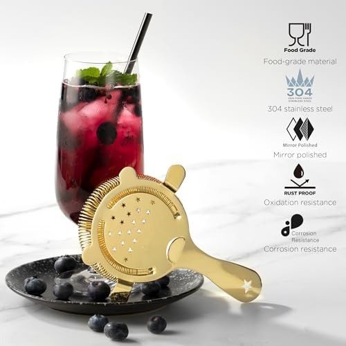 Sturdy Stainless Steel Cocktail Strainer for Bartending