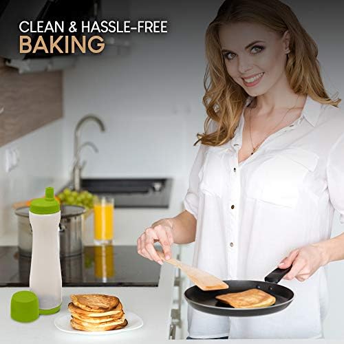 Easy Squeeze Pancake Batter Dispenser with Measurement Markers
