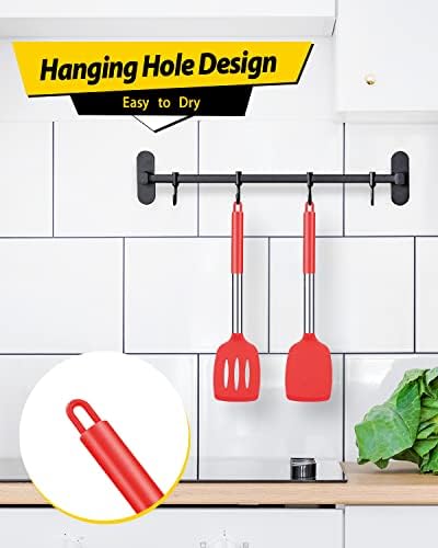 High Heat Silicone Turners Red Set of 2 BPA Free Perfect Kitchen Essential